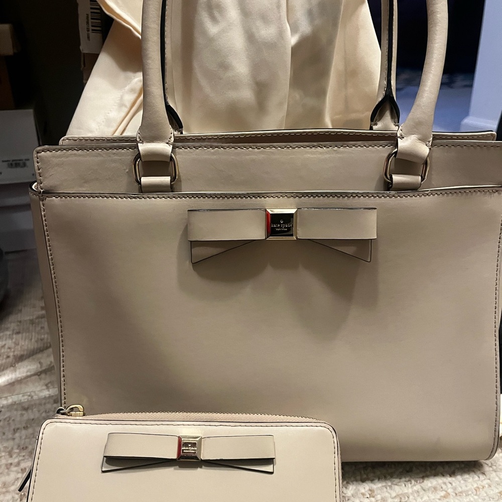 Ted Baker Cream Shoulder Bag with Bow Accent